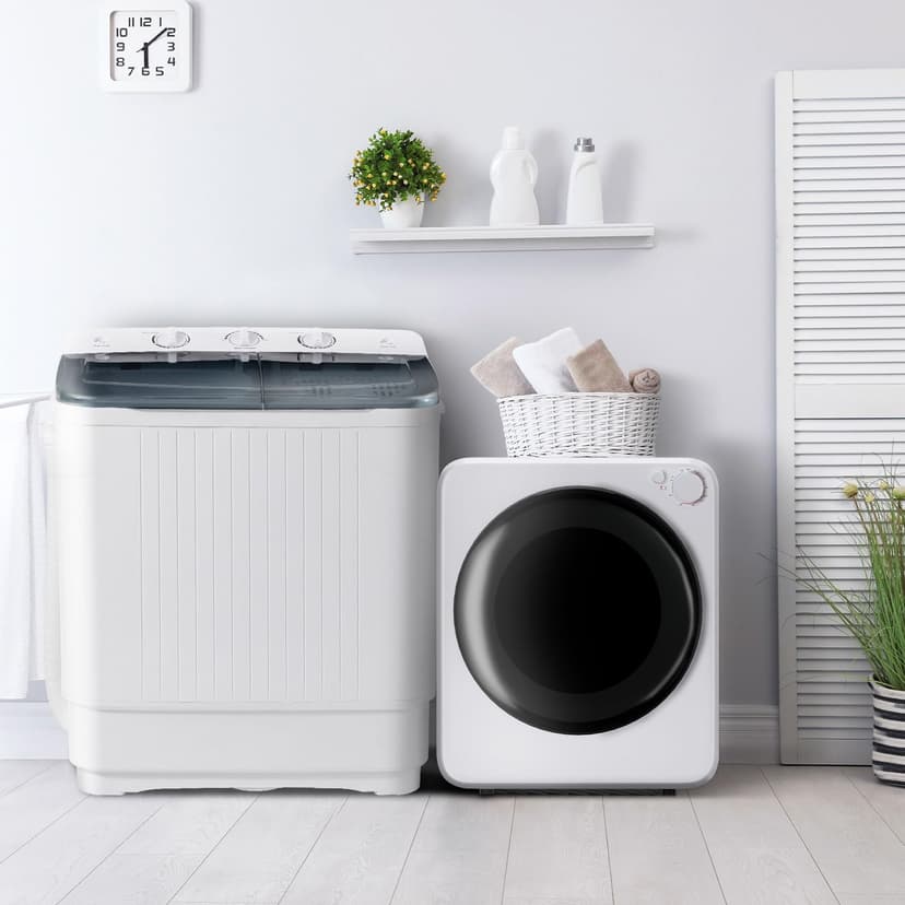 DOGHLY Portable Washer and Dryer Combo Set, 1.8 Cu.Ft Portable Clothes Dryers, 5 Drying Modes, 22 lbs Fully Automatic Washing Machine, Compact Washer and Dryer for Apartment, RV, Dorm