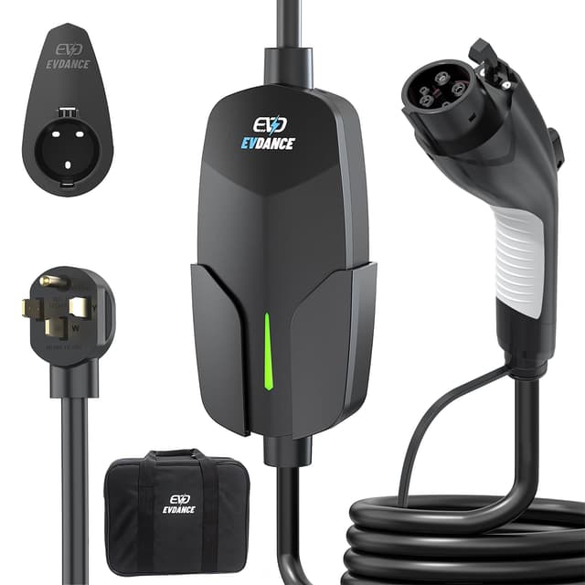 EVDANCE Level 2 EV Charger 32Amp, 7.68kW Portable & Home EV Car Charger with 25FT Cable, NEMA 14-50 Plug, IP66 Waterproof, 240V Electric Vehicle Charging Station Compatible with All J1772 EVs