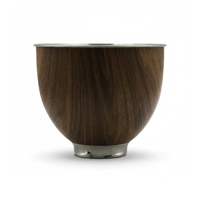 Stainless Steel 5 Quart Mixer Bowl for Kitchenaid Classic&Artisan Tilt Head Stand Mixer, Wood Texture, Fit for K45, KSM75, KSM90, KSM150, Heavy Duty, Dishwasher Safe