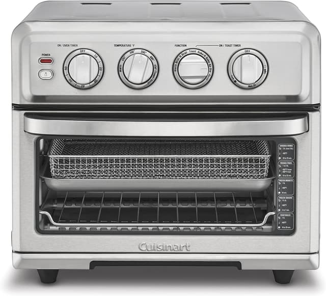 Cuisinart Air Fryer Toaster Oven, 1800W, 8-in-1 with Air Fry, Convection, Broil & Warm, 0.6 Cubic Feet, 60-Minute Timer, TOA-70NAS, Stainless Steel
