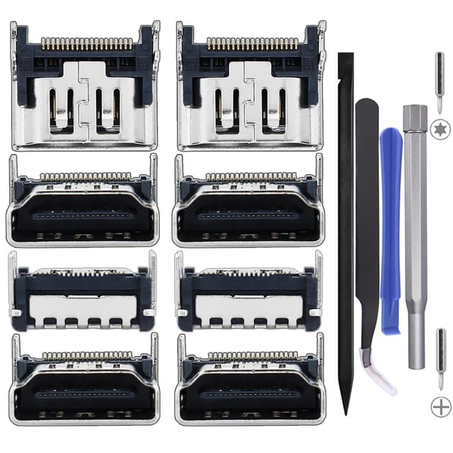 Ikpek 8 Pack Replacement HDMI Port for Sony PlayStation 5 PS5 Display Socket Jack Interface Connector Repair Kit