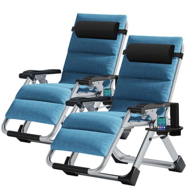 LILYPELLE Zero Gravity Chair, Premium Lawn Recliner Folding Portable Chaise Lounge with Detachable Cushion, Headrest and Cup Holder, Reclining Patio Lounger Chair