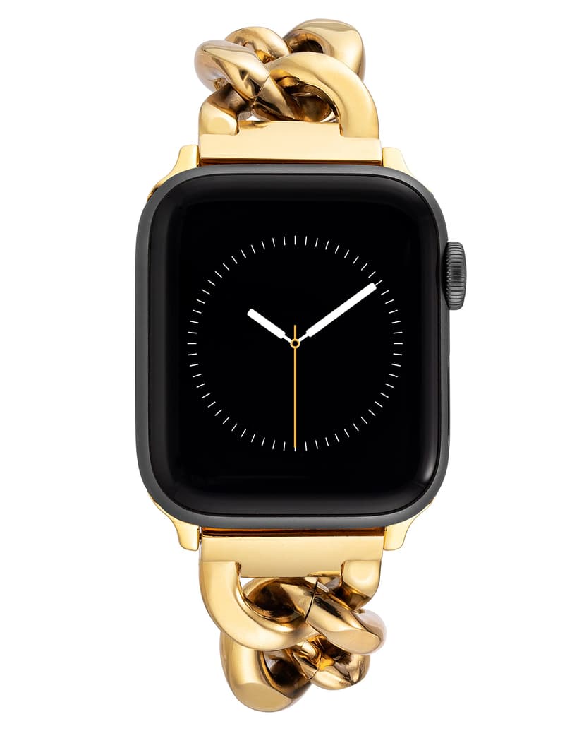 WITHit Anne Klein Fashion Chain Bracelet for Apple Watch, Secure, Adjustable, Apple Watch Replacement Band, Fits Most Wrists (42/44/45mm, Gold)