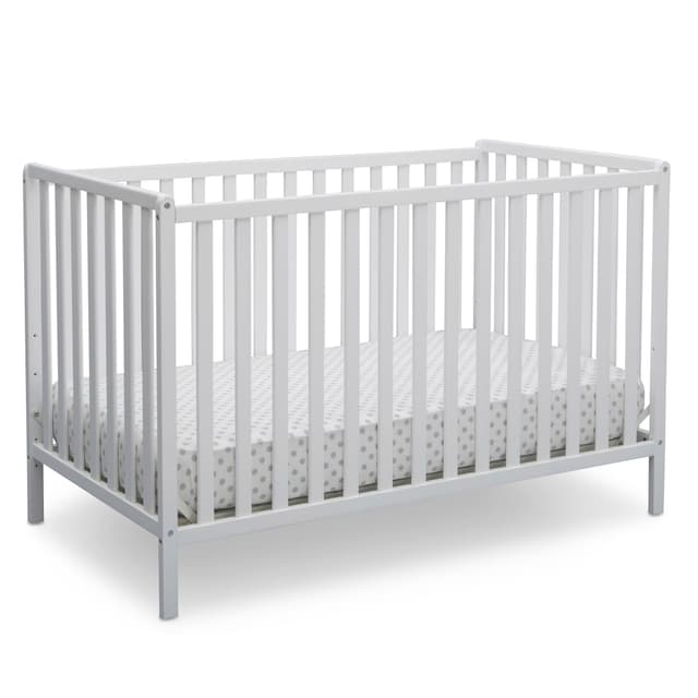 Delta Children Heartland 4-in-1 Convertible Crib - Greenguard Gold Certified, Bianca White
