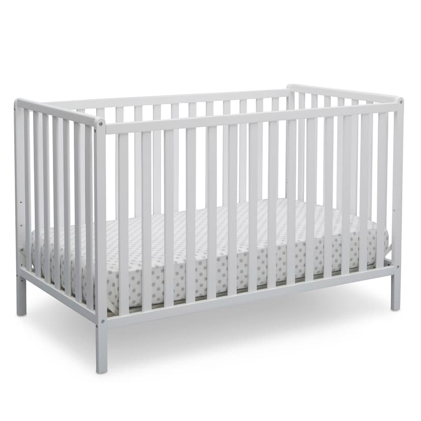 Delta Children Heartland 4-in-1 Convertible Crib - Greenguard Gold Certified, Bianca White