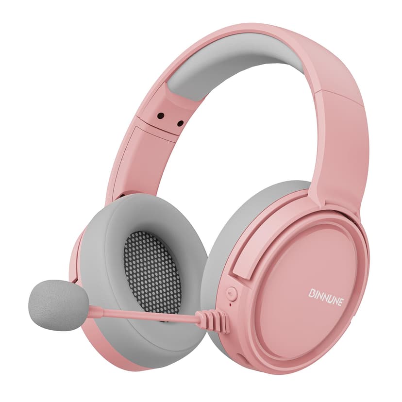 BINNUNE Wireless Gaming Headset for Ps5, Ps4, PC - 2.4GHz Low-Latency USB Dongle & Ultra Stable Gaming Headphones with Flip Microphone, 40-Hr Battery Gamer Headset for Switch, Laptop, Mobile, Mac