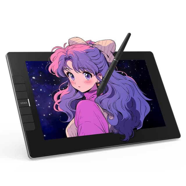 VEIKK VK1200 V2 Drawing Tablet with Screen,11.6-inch Full-Laminated Graphic Drawing Monitor,2 Battery-Free Pens with Tilt Function,6 Customizable Keys,Anti-Glare Glass(Must be Connected to PC to Work)
