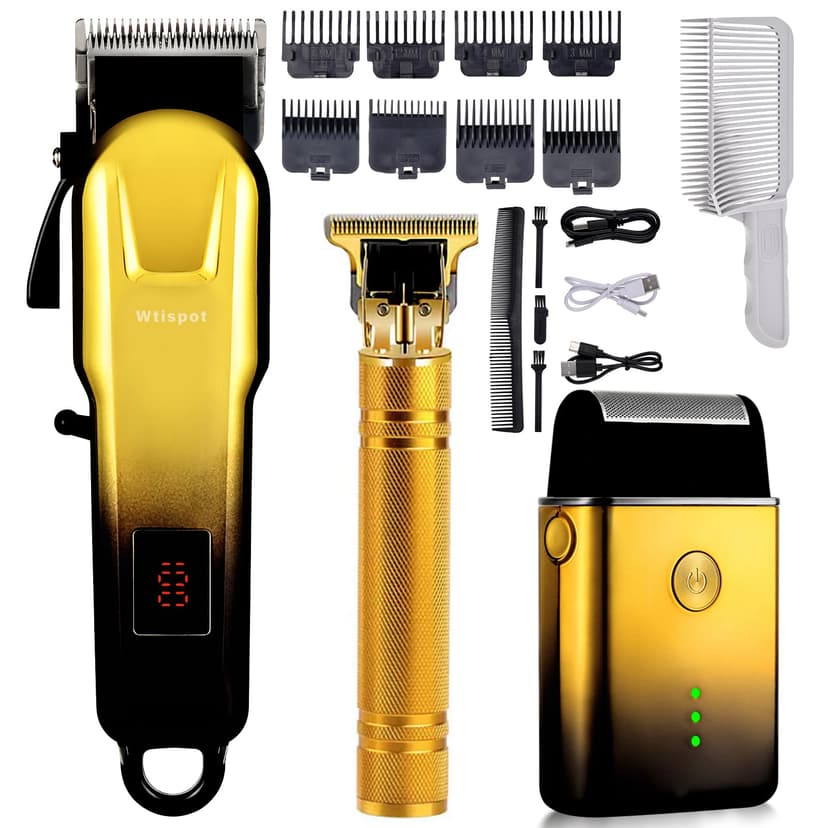 Hair Clippers Set for Men,Hair Clipper Trimmer with LED Display, Professional Cordless Hair Clipper Shaver Beard Trimmer, Hair Cutting Machine for Men, Holiday Gift for Him Father's Day Gift