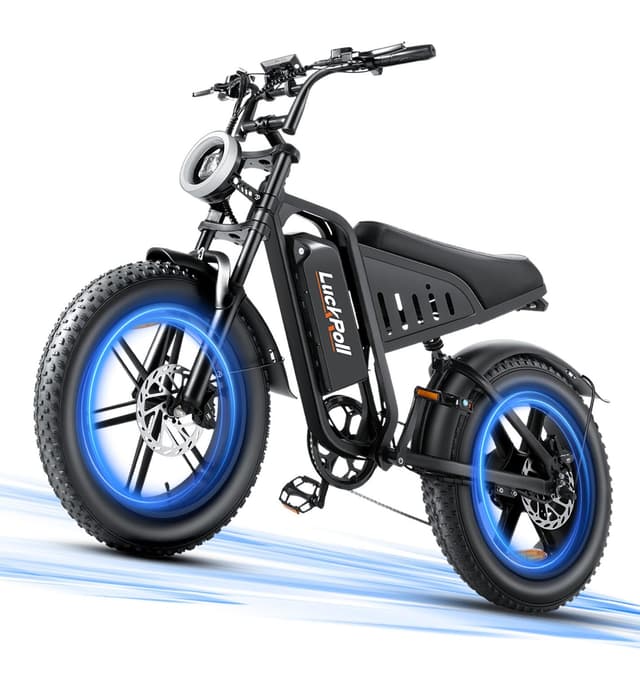 LuckRoll Electric Bike Moped for Adults with NFC & Password Unlock, 2000 peak/1500W Peak, 40MPH, 48V 15/25Ah E-Bike, 80-60 Miles Electric Motorcycle, 20" Fat Tire Electric Dirt Bike