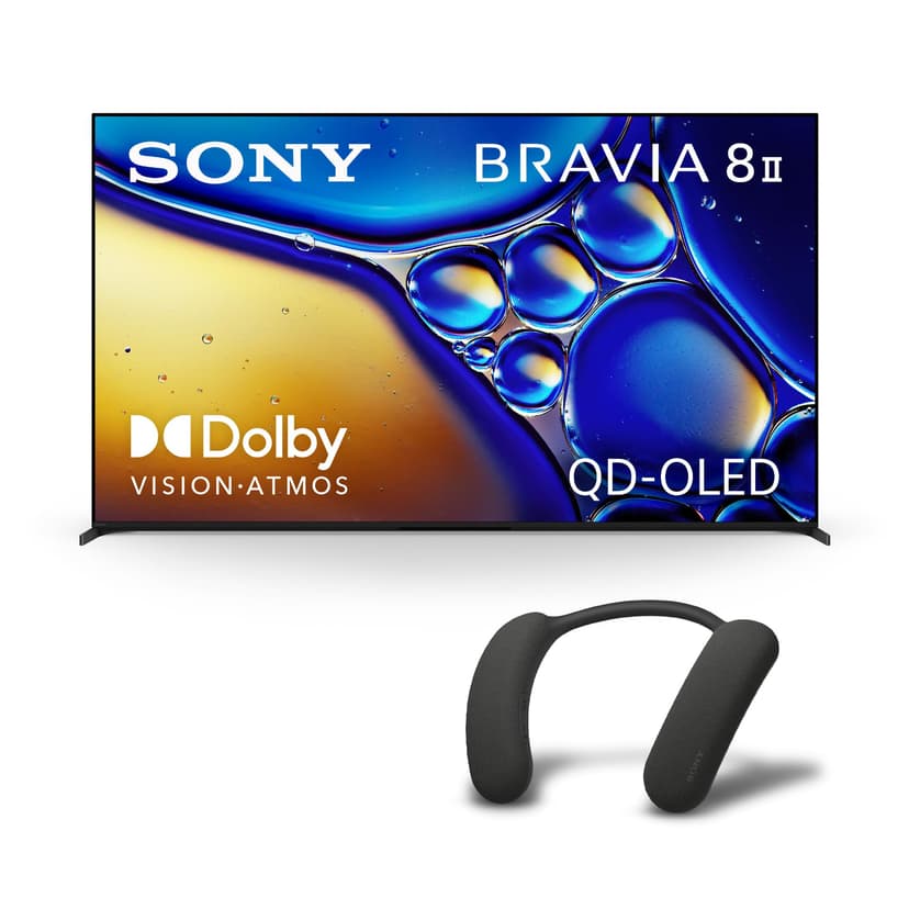 Sony BRAVIA 8 II 55-Inch 4K QD OLED Smart TV (K-55XR80M2) with BRAVIA Theater U Wireless Wearable Speaker (HT-AN7) Bundle
