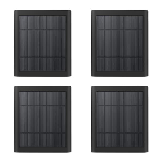 USB-C to Ring Barrel Plug 4Pack 4W Solar Charger for Ringing Spotlight & Stick Up Outdoor Cam, Black, High Efficiency, 10FT/3M Long Cable with IP65 dustproof and Waterproof