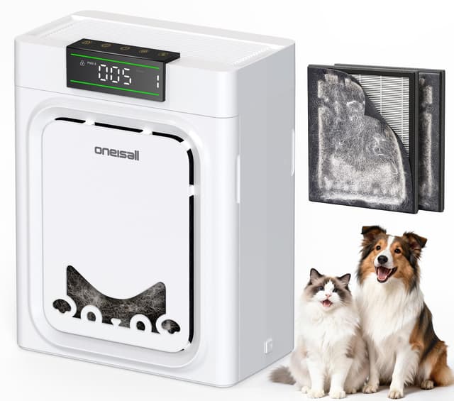 oneisall Air Purifiers for Home Pets with Double-Sided HEPA Washable Filters,Large Room Up To 2200Ft²,Air Purifier for Pet Hairs,Dander Odor Allergies Pollutant Smoke Dust,PP02