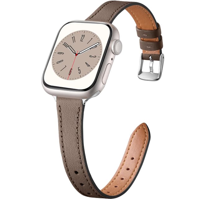 Charlam Compatible with Apple Watch Bands for Women 46mm 44mm 45mm 42mm 41mm 40mm 38mm,Top Grain Soft Leather Bands Slim Wristband for iWatch SE, Series 11 10 9 8 7 6 5 4 3 2 1,Classic Retro Brown