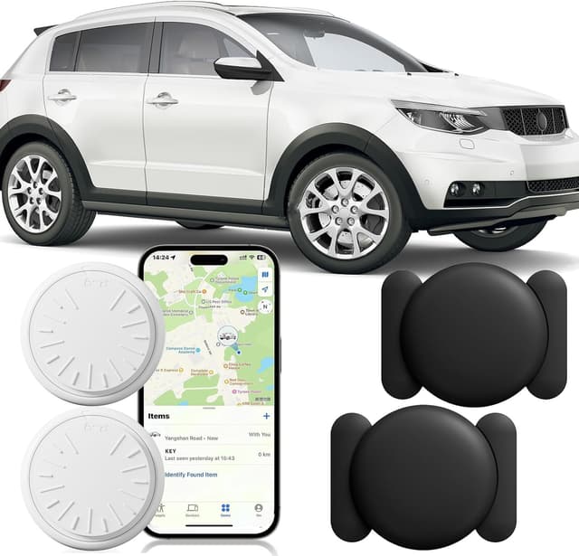 Mini GPS Tracker for Vehicles – Hidden Magnetic Car Tracker Device, Real-Time GPS Tracking for Kids, Car, Pets, No Monthly Fee, Works with Apple Find My and Google Find Hub, Vehicle Locator (2 Sets)