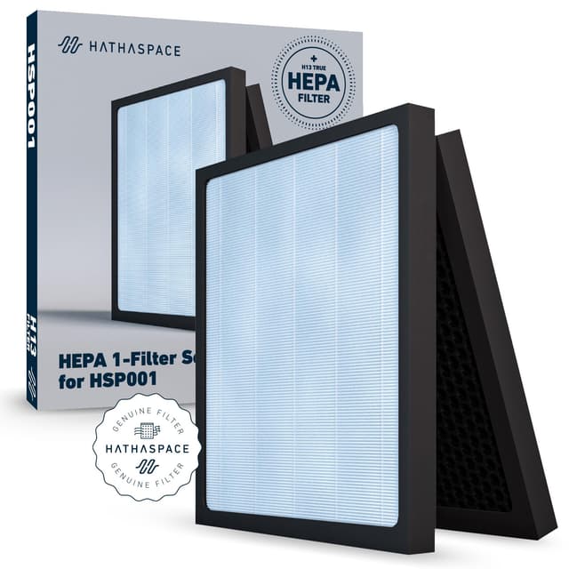 HATHASPACE HSP001 H13 True HEPA Filter Replacement, 4-Stage Air Purifier Filter with Activated Carbon, Pre-Filter & Cold Catalyst, Captures Dust, Smoke, Odors, VOCs, Easy to Install, 1 Pack