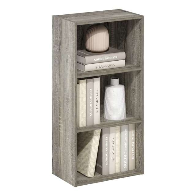 Furinno Luder 3-Tier Open Shelf Bookcase, French Oak