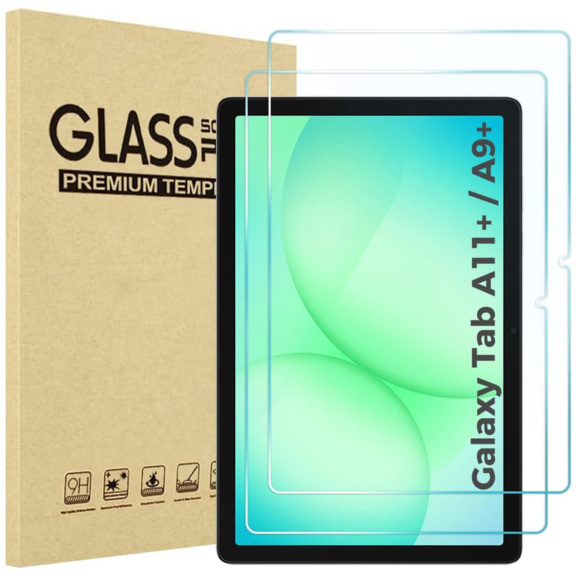 ProCase 2 Pack Screen Protector for Galaxy Tab A11 Plus 2025 / Tab A9 Plus 11 Inch 2023, HD Tempered Glass 9H Film Guard for Tab A11+ / A9+ 5G 11"