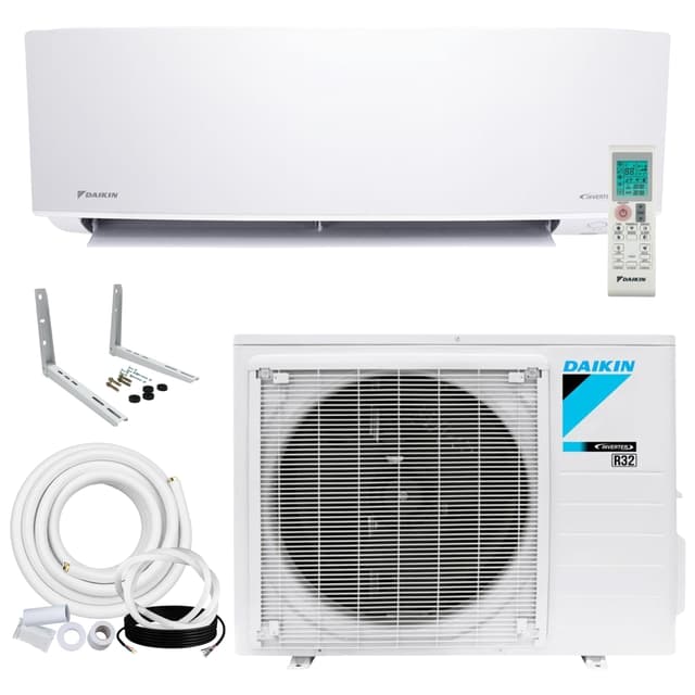 Daikin 18,000 BTU 18 SEER2 Entra R32 Series Ductless Mini Split Heat Pump System w/Maxwell All-Inclusive 15’ Installation Kit and Wall Mounting Bracket (230V)