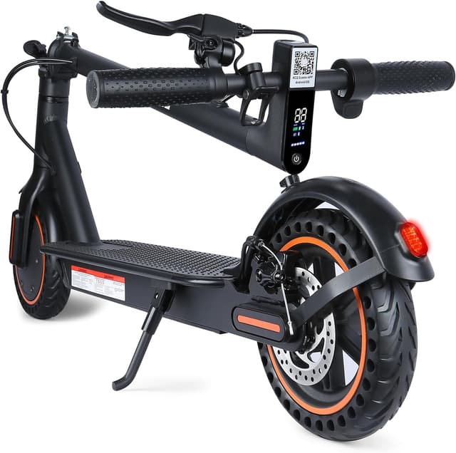 Electric Scooter Adults, Peak 500W, Max 19 Mph Speed, 19 Miles Long Range, 8.5 Inch Solid Tires, Portable Folding E-Scooter for Commuting with Dual Brakes, APP Control & Front & Rear Lights
