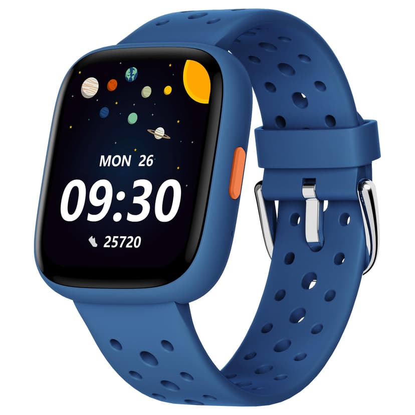 BIGGERFIVE Smart Watch for Kids No APP No Phone Needed, 1.8" Fitness Tracker Watch Pedometer, Heart Rate, Sleep Monitor, IP68 Waterproof, Step Counter, Puzzle Games for Girls Boys Teens 5-16, Blue