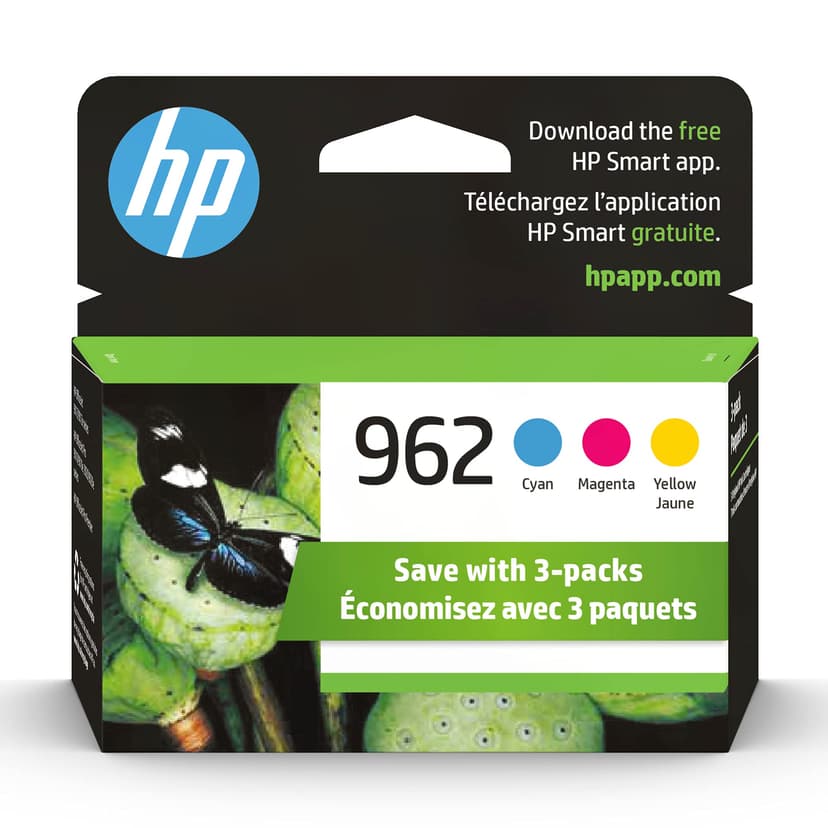 HP 962 Cyan, Magenta, Yellow Ink Cartridges | Works with OfficeJet 9010, 9020 | Eligible for Instant Ink | 3YP00AN