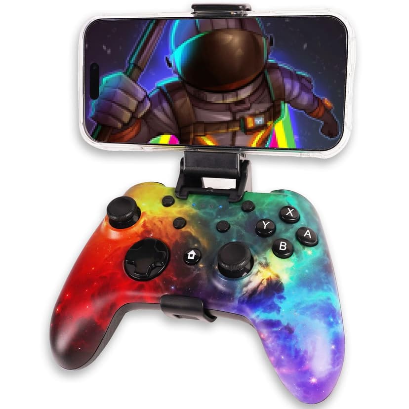 Wzuiсov Game Controller for Switch 1&2, iOS, Android, PC, TV, Tesla - Bluetooth & USB-C Wired Gamepad with Adjustable Star Lights, Phone Holder & USB Adapter