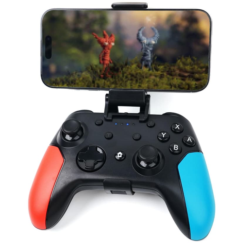 WZUICOV Bluetooth & Wired Controller for Switch 1&2, iOS, Android - Compatible with iPhone, iPad, TV Box, PC, Tesla, Includes Phone Mount, 2x USB-C Cables & C-A Adapter