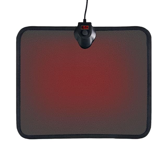 Upgraded Foot Warmer Under Desk Heater, Electric Heated Floor Mat, Fast Heat, 8 Temp Levels & Auto Shut Off Timer, Energy-Saving, Splashproof, Foot Heating Pad for Desk, Office, XL (Black)