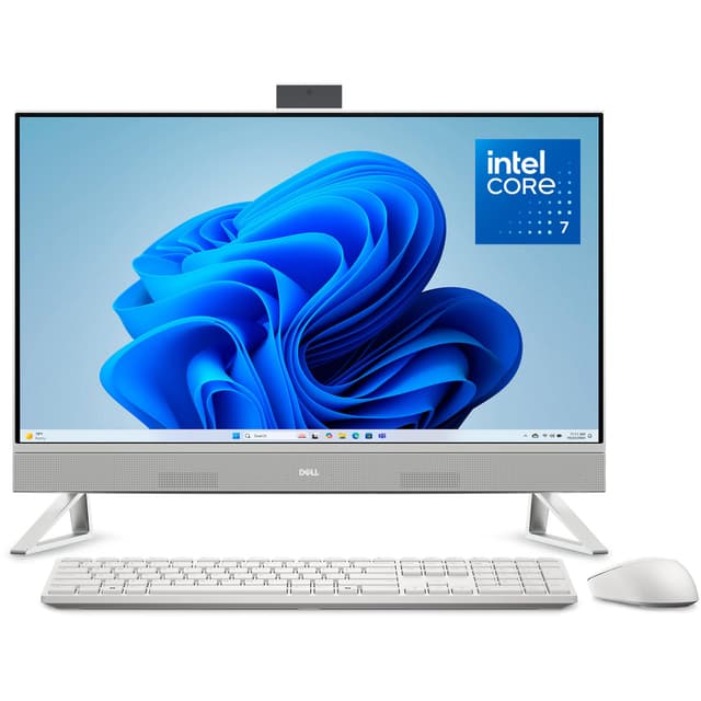 Dell 27 All-in-One Desktop ec27250-27-inch FHD Touch Display, Intel Core 7 Processor 150U, NVIDIA GeForce MX570A 2GB GDDR6 Graphics, 32GB DDR5 RAM, 1TB SSD, Windows 11 Pro, Onsite Service - White