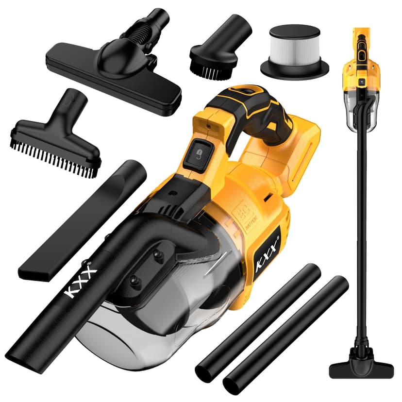 Cordless Vacuum for Dewalt 20V Battery, 5 in 1 Handheld Electric Vacuum Cleaner with 500W Powerful Motor, 46 CFM Portable Hand Vacuum with Filtration HEPA for Floor, Carpet, Car (Battery Not Included)