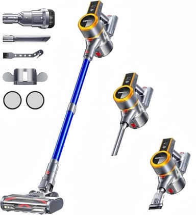 Cordless Vacuum Cleaner, 550W/45KPA 60Mins Runtime Vacuum Cleaners for Home with LED Display,Self-Standing Anti-Tangle Stick Vacuum Cleaner,1.5L Dust Cup Vacuum for Pet Hair, Carpet, Hard Floors
