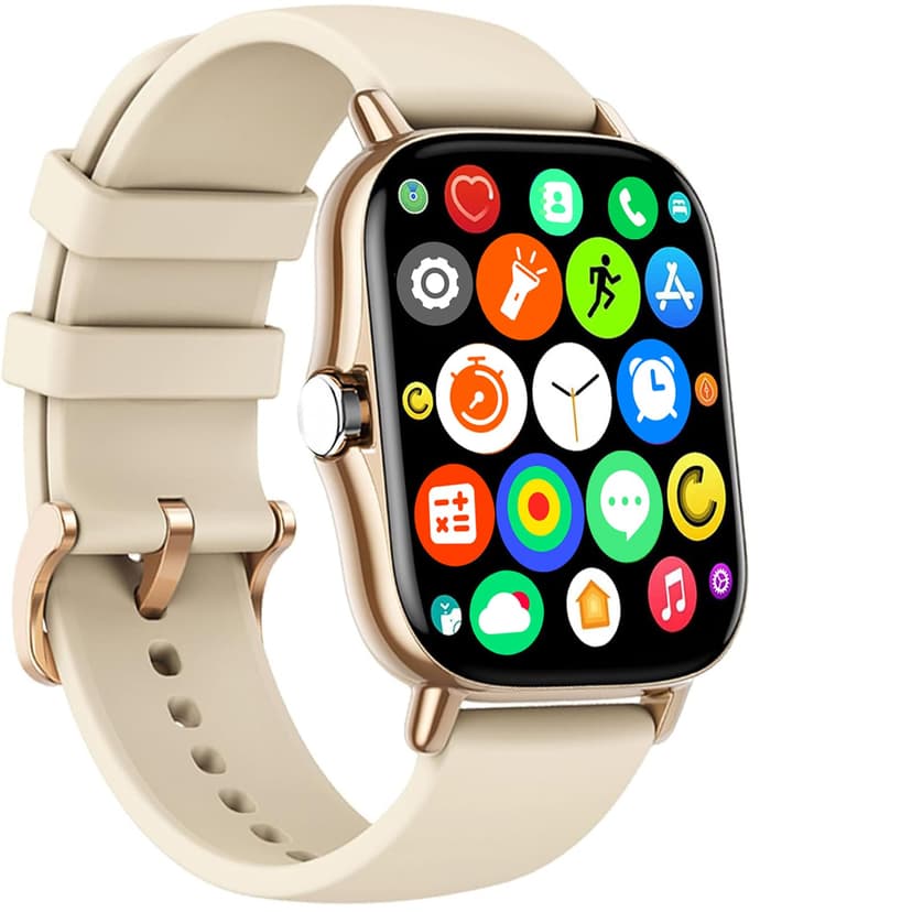 OICIIDO Smart Watch, 1.81" Upgraded Full Touchscreen Smart Watch for Android iPhones with Heart Rate Blood Pressure Monitor, Multiple Sports Fitness Tracker with Smart Watches for Women Men (Gold)