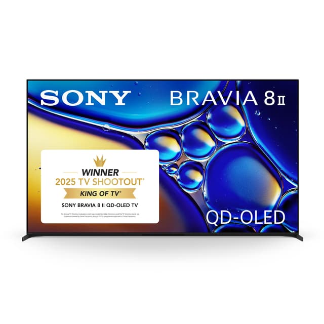 Sony BRAVIA 8 II 65 Inch TV, QD OLED, 4K Smart Google TV, XR Processor with AI Technology, Ultra Slim Design, 120hz Television, Dolby Vision/Atmos, Exclusive Features for PS5, K-65XR80M2, 2025 Model