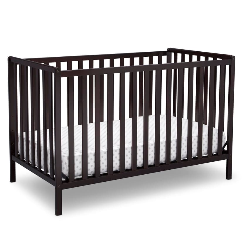 Delta Children Heartland 4-in-1 Convertible Crib - Greenguard Gold Certified, Dark Chocolate