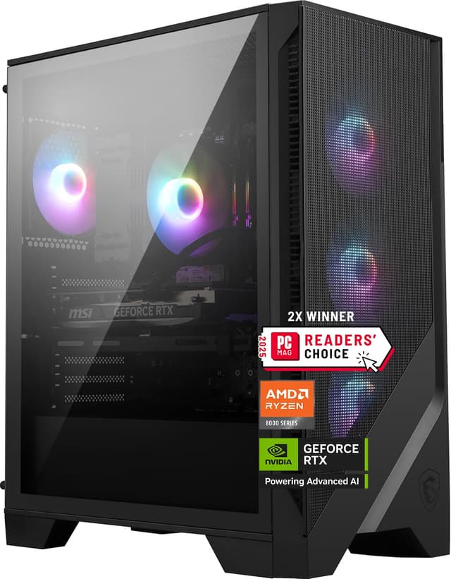 msi Codex Z2 Gaming Desktop: AMD R7-8700F, GeForce RTX 5070, 32GB DDR5, 2TB m.2 NVMe SSD, USB Type-C, VR-Ready, Windows 11 Home : A8NVP-436US
