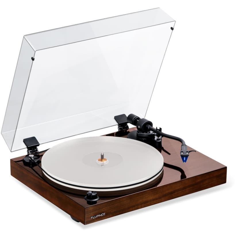 Fluance RT85 Turntable with Ortofon Cartridge, Acrylic Platter, Speed Control, and Vibration Isolation - Walnut
