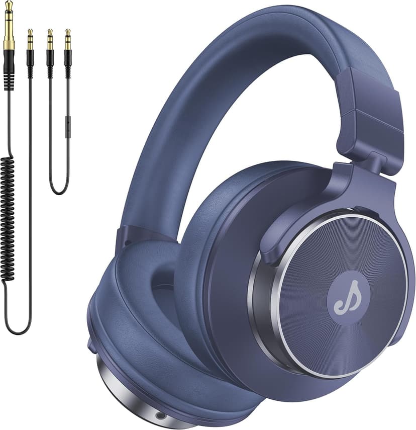 Rumoon Wired Over Ear Headphones, Studio Monitor & Mixing DJ Headphones with 50mm Neodymium Drivers and 1/4 to 3.5mm Jack for Guitar Podcast AMP Piano Keyboard (Dark Blue)