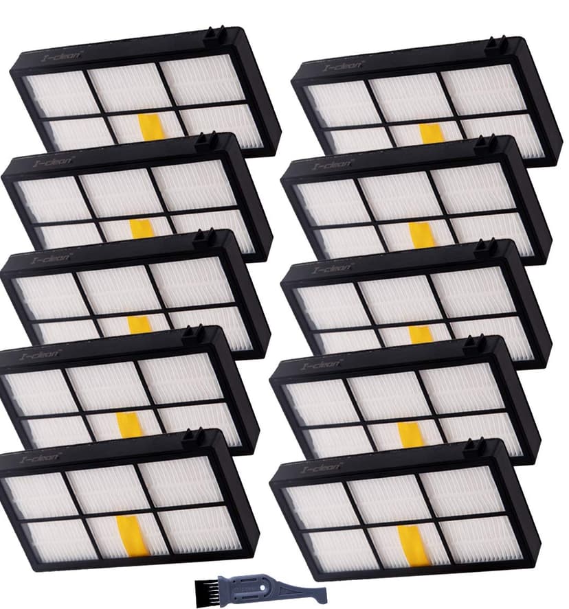 I clean 10pcs Replacement iRobot Roomba Hepa Filter, Parts Fit for Roomba 980 960 880 860 870 890 Robotic Vacuum 800&900 Series, with A Free Cleaning Brush…