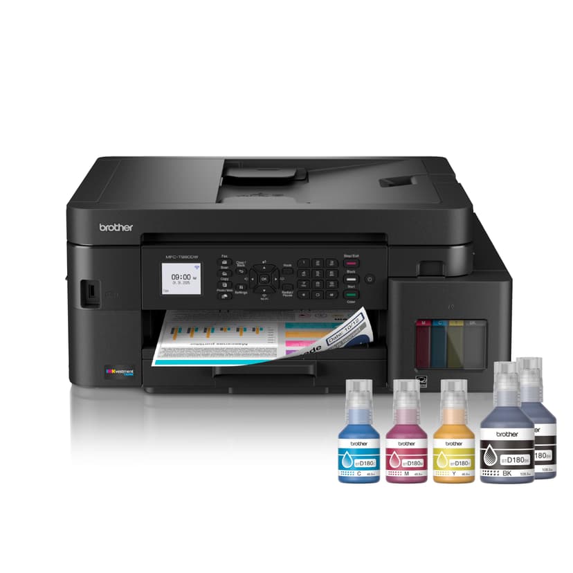 Brother INKvestment Tank 980 Wireless and Ethernet Color Inkjet All-in-One Printer with Multipurpose Tray | Includes up to 3 Years of Ink in-Box(1) and 3 Years of Limited Warranty(2) (MFC-T980DW)