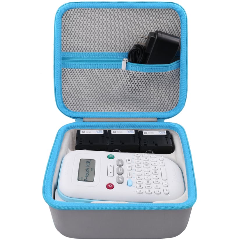 Baval Label Printer Case Compatible with Brother P-Touch PT-N10 Personal Handheld Label Maker(Gray Case,Blue Zipper)