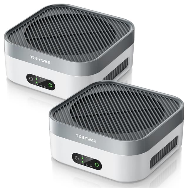 TDBYWAE Air Purifier 2 Pack for Bedroom Up to 1200 ft², H13 True HEPA Air Purifier for Pets Dust Dander Pollen Odor Smoke, with New Quiet Wind Wheel System, for Desk/Car/Travel