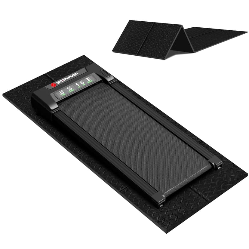 Stepwaver Walking Pad Mat for Carpet, Treamill Mat for Hardwood Floors, High Density, 1/4 Thickness, Folable, Floor Protection Mats for Bike, Elliptical, Treadmill