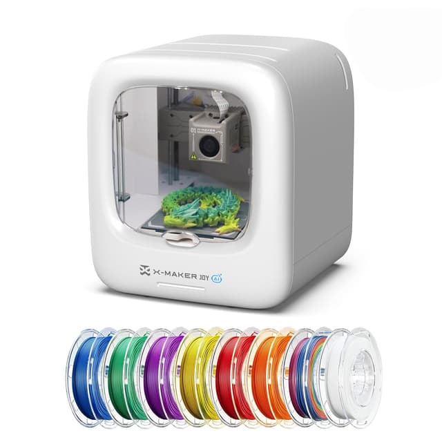 AOSEED 3D Printer for Kids, AI-Powered Fully Assembled 3D Printer with Up to 400mm/s Speed, Auto Leveling, 1500+ Models & 16+ Modules, Includes 8 PLA Filaments for Home and School Use, X-MAKER JOY AI+