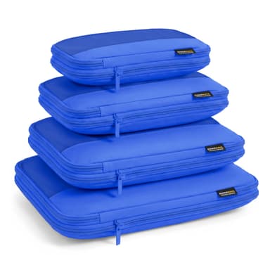 SOARSAIL 4 Piece Compression Packing Cubes for 3–7 Day Travel, Lightweight Travel Organizers with Breathable Mesh, Double-Zipper Packing Cubes for Carry-On & Suitcases (Dark Blue)