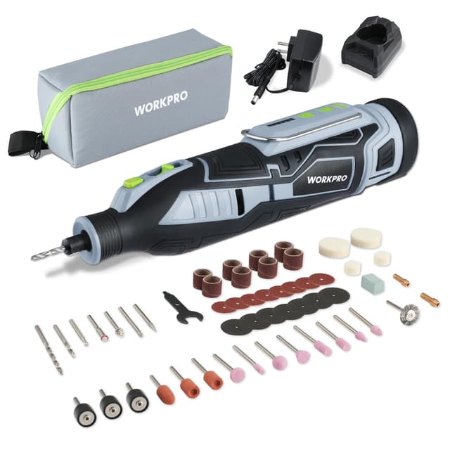 WORKPRO 12V Cordless Rotary Tool Kit, 5 Variable Speeds, Powerful Engraver, Sander, Polisher, 114 Easy Change Accessories, Craft Tool for Handmade and DIY