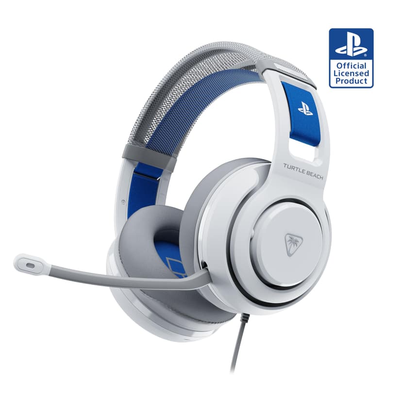 Turtle Beach Atlas 200 Wired Gaming Headset Officially Licensed for PlayStation, PS5, PS4, 50mm Nanoclear Drivers, Flip-to-Mute Mic, Memory Foam Cushions, Floating Headband - White