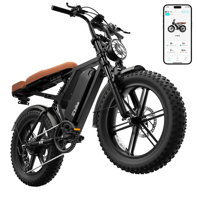 SISIGAD Electric Bike for Adults, Peak 1500W Motor, 30 MPH 65 Miles, Fat Tire 20" Retro E-Bike, 48V 15Ah Removable Battery, 7-Speed for City Commuting, Off-Roading, Mountain, UL 2849 Certified