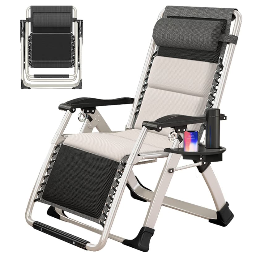 Slsy Zero Gravity Chair, Reclining Lounge Chair with Removable Tray for Indoor and Outdoor, Patio Recliner Folding Reclining Chair