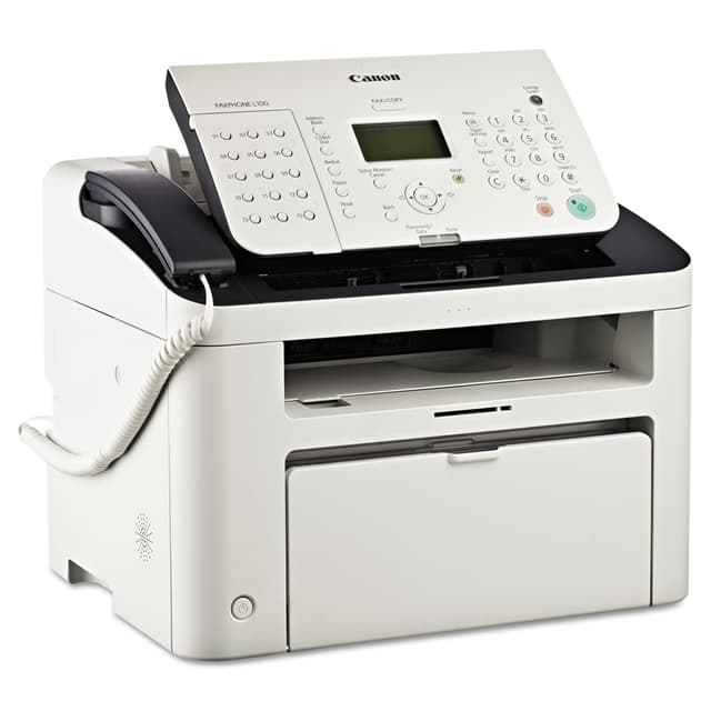 Canon FAXPHONE L100 - Monochrome Laser Fax with Copier, 30 Sheet Auto Document Feeder, 1 Year Limited Warranty, 19 PPM, White