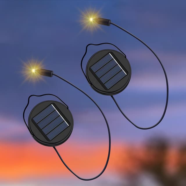 2Pack AA 600Mah Solar Lights Replacement Top for Outdoor Lantern Lights Waterproof for Garden, Yard,DIY Birthday Gifts Decorations
